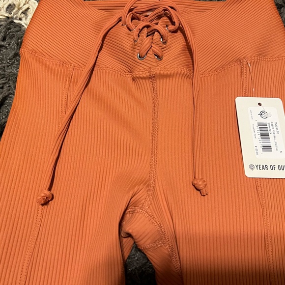 NWT Year of Ours Terracotta Ribbed Football Leggings - Picture 6 of 13